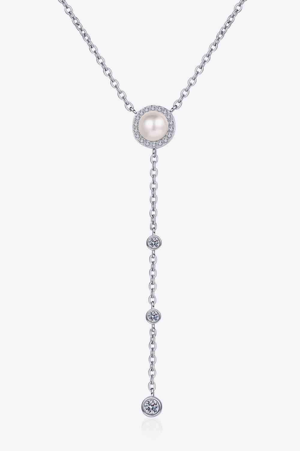 Moissanite Rhodium-Plated Necklace Moissanite - Tophatter Daily Deals