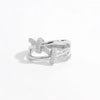 Inlaid Zircon 925 Sterling Silver Crisscross Ring Silver Rings - Tophatter Daily Deals