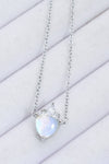 925 Sterling Silver Moonstone Heart Pendant Necklace - Tophatter Shopping Deals