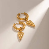 Stainless Steel Heart Dangle Earrings Earrings - Tophatter Daily Deals