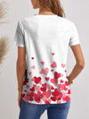 Heart V-Neck Short Sleeve T-Shirt Women's T-Shirts - Tophatter Daily Deals