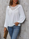 Lace Detail Balloon Sleeve Blouse Blouses - Tophatter Daily Deals