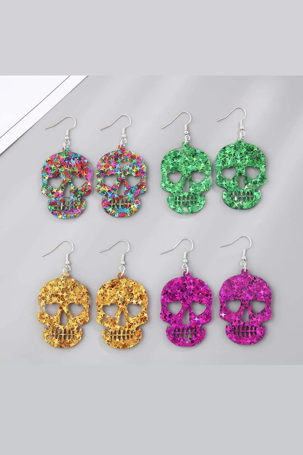 Acrylic Skull Drop Earrings Earrings - Tophatter Daily Deals