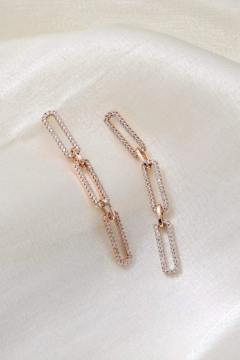 Rhinestone Chunky Chain Drop Earrings Earrings - Tophatter Daily Deals