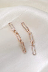 Rhinestone Chunky Chain Drop Earrings Earrings - Tophatter Daily Deals