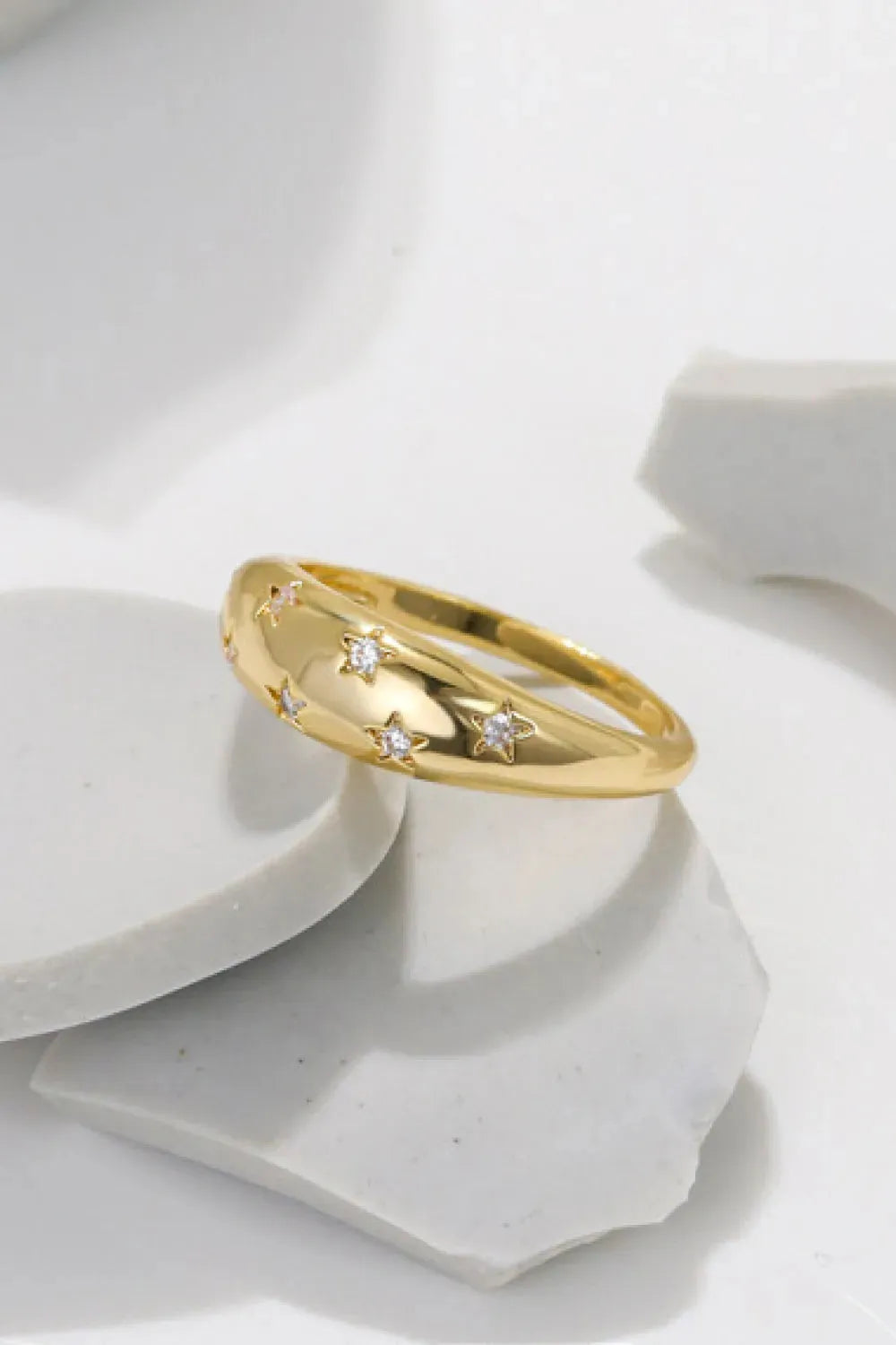 Inlaid Zircon Star Ring Rings - Tophatter Daily Deals