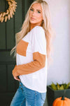 Full Size Color Block Cable-Knit Tops Blouses - Tophatter Daily Deals