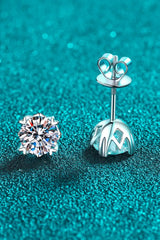Good Day In My Mind Moissanite Stud Earrings Moissanite - Tophatter Daily Deals