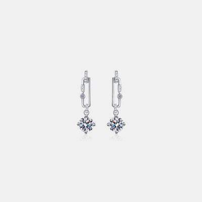 2 Carat Moissanite 925 Sterling Silver Earrings Silver One Size Moissanite - Tophatter Daily Deals