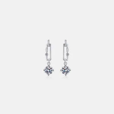 2 Carat Moissanite 925 Sterling Silver Earrings Silver One Size Moissanite - Tophatter Daily Deals