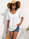 Lace Trim Short Sleeve Top Blouses - Tophatter Daily Deals