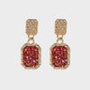 Geometric Alloy Dangle Earrings Deep Red One Size Earrings - Tophatter Daily Deals