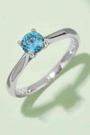 Moissanite Contrast 925 Sterling Silver Solitaire Ring Sky Blue Moissanite - Tophatter Daily Deals