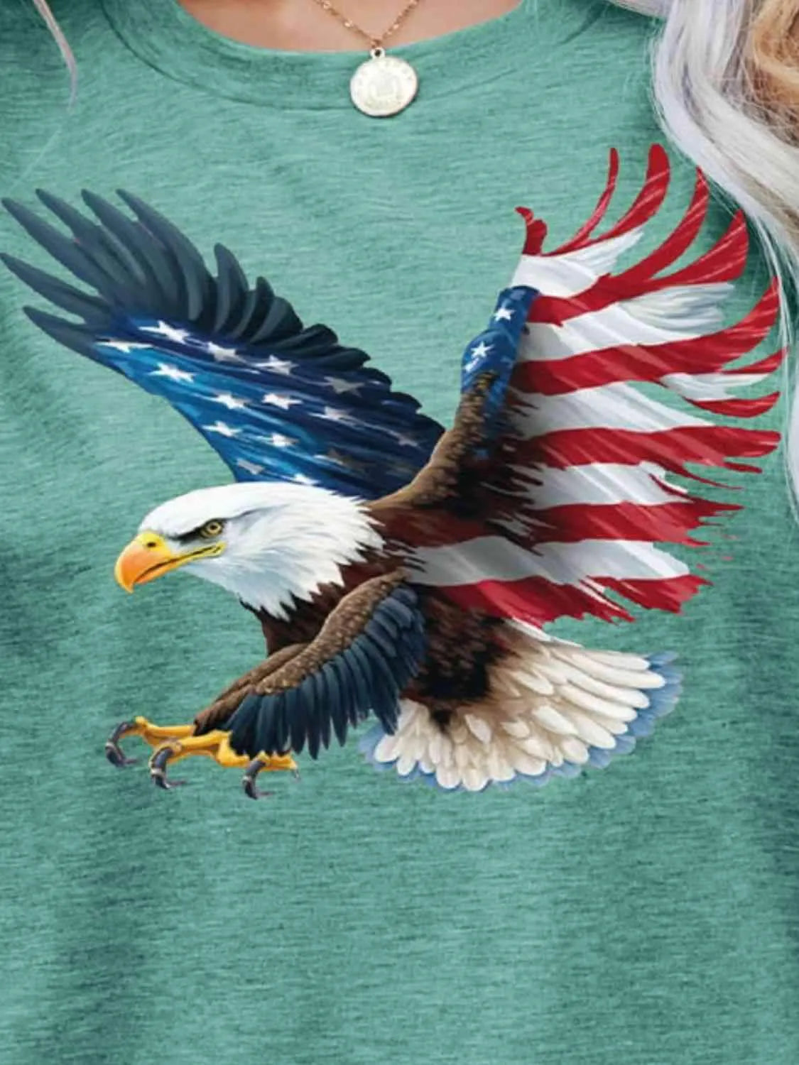 US Flag Eagle Graphic Tee Women's T-Shirts - Tophatter Daily Deals