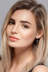 925 Sterling Silver Moissanite Cross Earrings Moissanite - Tophatter Daily Deals