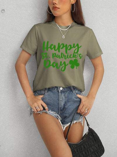 HAPPY ST. PATRICK'S DAY Short Sleeve T-Shirt Women's T-Shirts - Tophatter Daily Deals