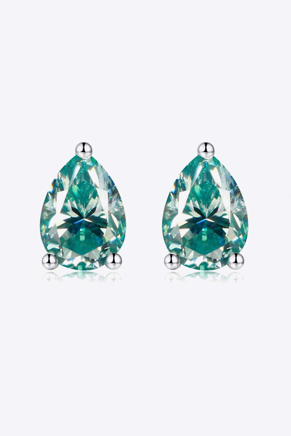 2 Carat Moissanite Teardrop Earrings Teal One Size Moissanite - Tophatter Daily Deals