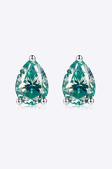 2 Carat Moissanite Teardrop Earrings Teal One Size Moissanite - Tophatter Daily Deals