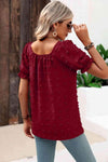 Swiss Dot Puff Sleeve Square Neck Blouse Blouses - Tophatter Daily Deals