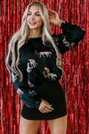 Animal Pattern Round Neck Long Sleeve Blouse Blouses - Tophatter Daily Deals