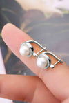 Moissanite Pearl 925 Sterling Silver Earrings Moissanite - Tophatter Daily Deals