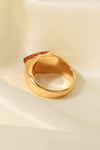 Inlaid Natural Stone Stainless Steel Ring Rings - Tophatter Daily Deals