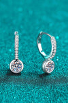 1 Carat Moissanite Rhodium-Plated Drop Earrings Moissanite - Tophatter Daily Deals