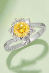 1 Carat Moissanite 925 Sterling Silver Cluster Ring Mustard Moissanite - Tophatter Daily Deals