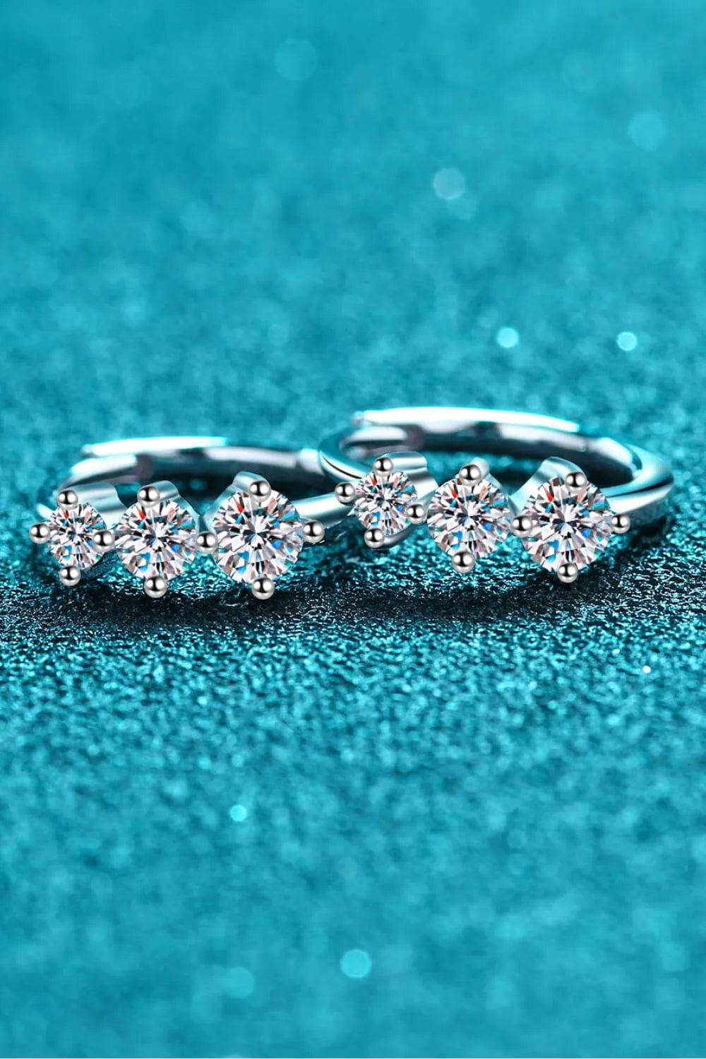 Sterling Silver Moissanite Huggie Earrings Moissanite - Tophatter Daily Deals