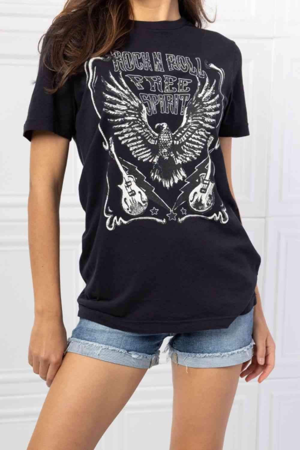 mineB Full Size Free Spirit Graphic Tee Women's T-Shirts - Tophatter Daily Deals