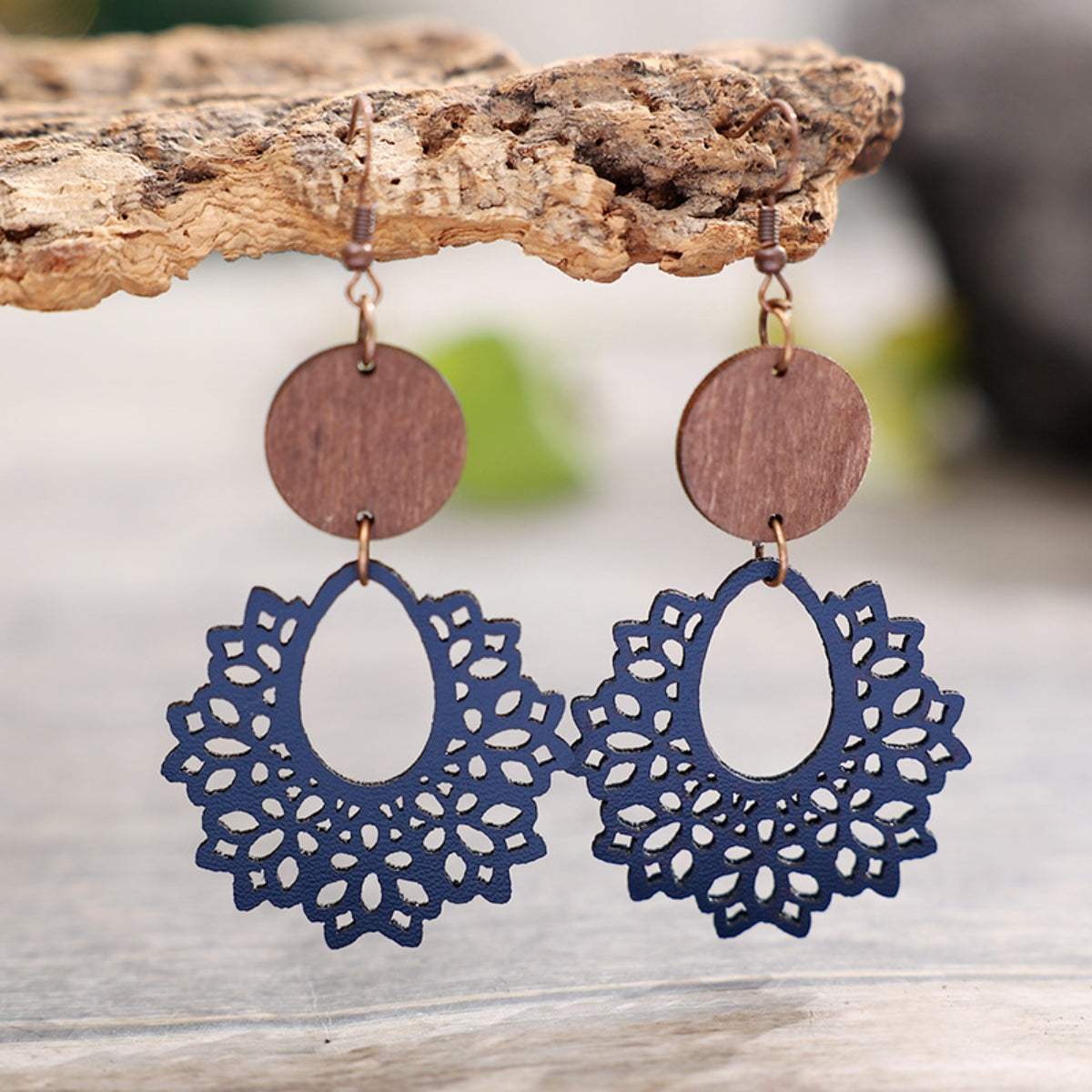 Geometric Cutout Dangle Earrings Dusty Blue One Size Earrings - Tophatter Daily Deals