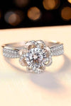 2 Carat Moissanite Floral Platinum-Plated Ring Moissanite - Tophatter Daily Deals