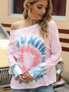 Tie-Dye Dropped Shoulder Long Sleeve T-Shirt Women's T-Shirts - Tophatter Daily Deals