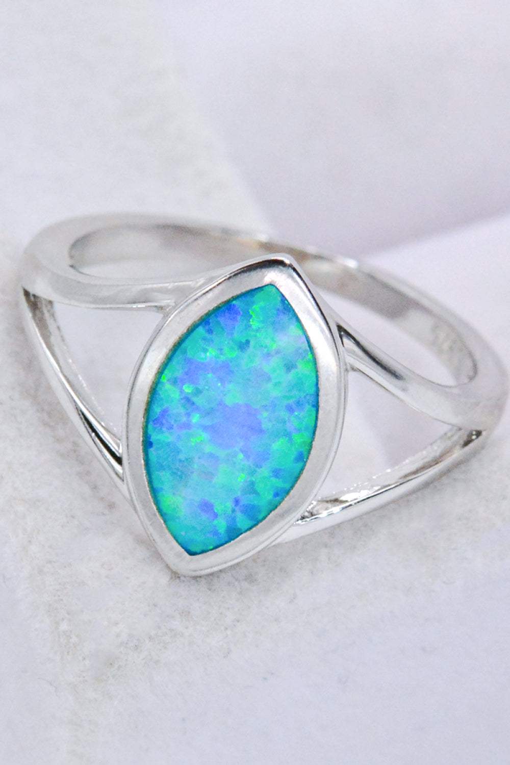 925 Sterling Silver Split Shank Opal Ring - Tophatter Shopping Deals - Electronics, Jewelry, Auction, App, Bidding, Gadgets, Fashion