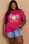 Simply Love Full Size BOO SQUAD Graphic Cotton T-Shirt Deep Rose Women's T-Shirts - Tophatter Daily Deals