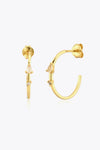 Zircon 925 Sterling Silver C-Hoop Earrings Ivory One Size Earrings - Tophatter Daily Deals