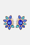 Geometrical Shape Glass Stone Dangle Earrings Royal Blue One Size Earrings - Tophatter Daily Deals