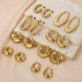 Stainless Steel Hinged Hoop Earrings Earrings - Tophatter Daily Deals
