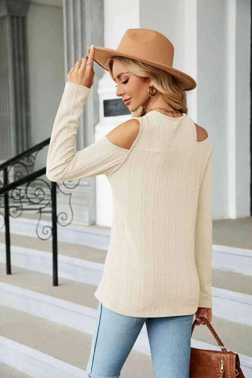 Dropped Shoulder Long Sleeve Blouse Blouses - Tophatter Daily Deals