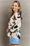 Hailey & Co Wishful Thinking Multi Colored Printed Blouse Blouses - Tophatter Daily Deals