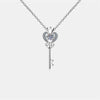 Key Shape Moissanite 925 Sterling Silver Necklace Silver One Size Moissanite - Tophatter Daily Deals