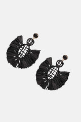 Raffia Grass Tassel Detail Dangle Earrings Earrings - Tophatter Daily Deals