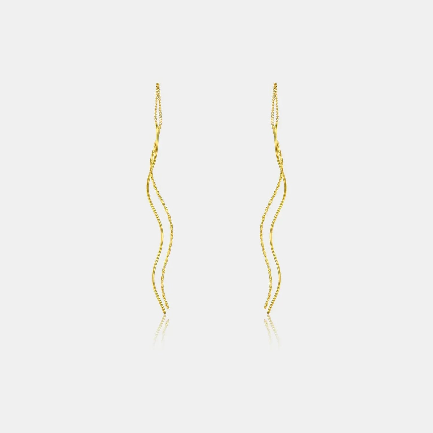 925 Sterling Silver Threader Earrings Gold One Size Earrings - Tophatter Daily Deals