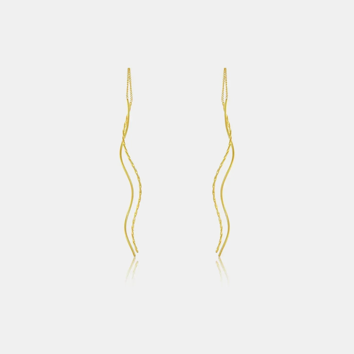 925 Sterling Silver Threader Earrings Gold One Size Earrings - Tophatter Daily Deals