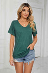 Short Sleeve V-Neck T-Shirt Women's T-Shirts - Tophatter Daily Deals