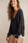 Kori America Distressed V-Neck Sweater Blouses - Tophatter Daily Deals