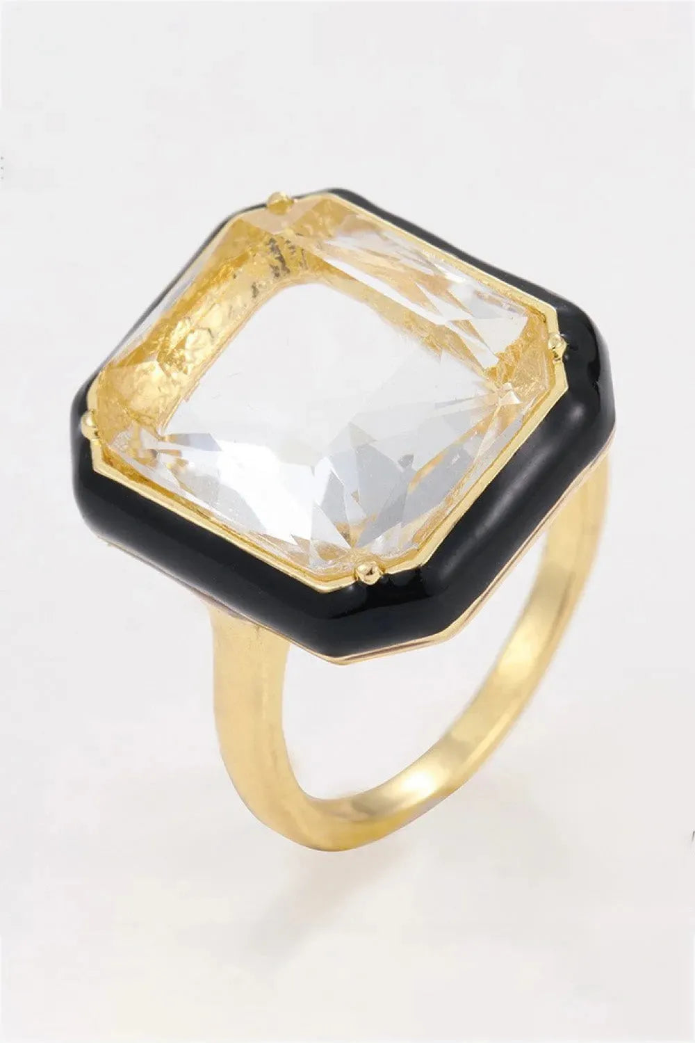 Glass Stone Contrast Ring White One Size Rings - Tophatter Daily Deals
