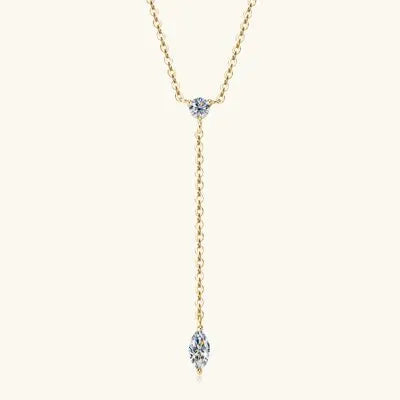 Moissanite 925 Sterling Silver Necklace Gold One Size Moissanite - Tophatter Daily Deals