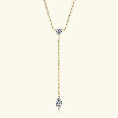 Moissanite 925 Sterling Silver Necklace Gold One Size Moissanite - Tophatter Daily Deals
