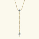 Moissanite 925 Sterling Silver Necklace Gold One Size Moissanite - Tophatter Daily Deals